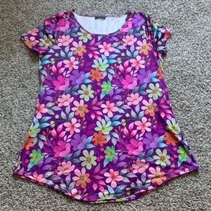 Bon Apple Tea Vibrant Floral Lounge Shift Dress
